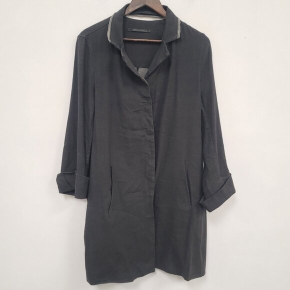 Annette Gortz Womens Linen Lagom Jacket Size US 8 EU 40 Distressed Lagenlook - Picture 1 of 11
